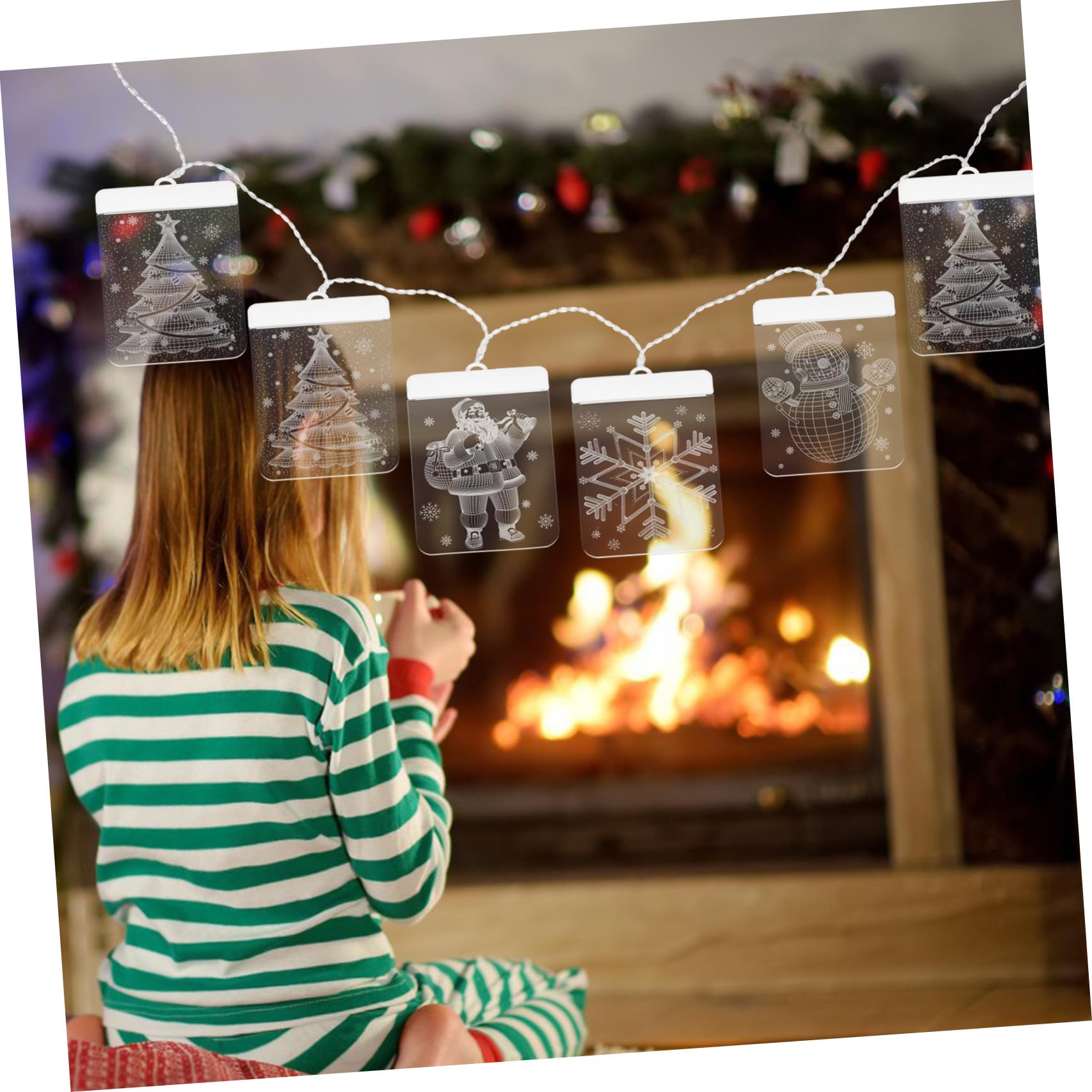 Rideau Lumineux LED Flocons et Bonhomme de Guirlande Rideau de Fenêtre avec Télécommande Lumière Chaude pour Décoration Intérieure de Noël Ambiance Festive pour Vitrines et