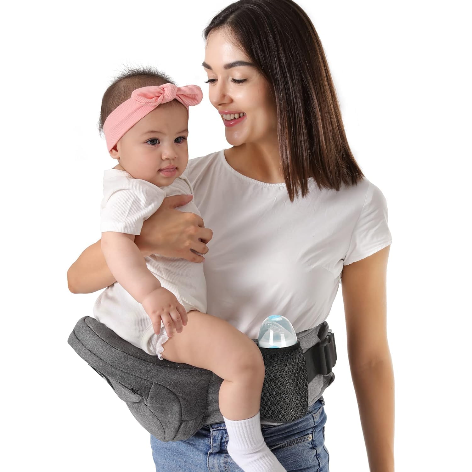 Kresal 6-in-1 Baby Carrier with Hip Seat, in-Built Mini Diaper Bag & Bottle Holder, Convertible to Sling Carry Bag with Ergonomic Baby Side Carrier, for 5 Months to 36 Months or Upto 20 kgs-image-46