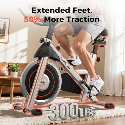 Miniatura 4 de YOSUDA Exercise Bike, Brake Pad Stationary Bike for Home with Exclusive App, Magnetic Indoor Cycling Bike with 300 lb Weight Capacity, Low Noise