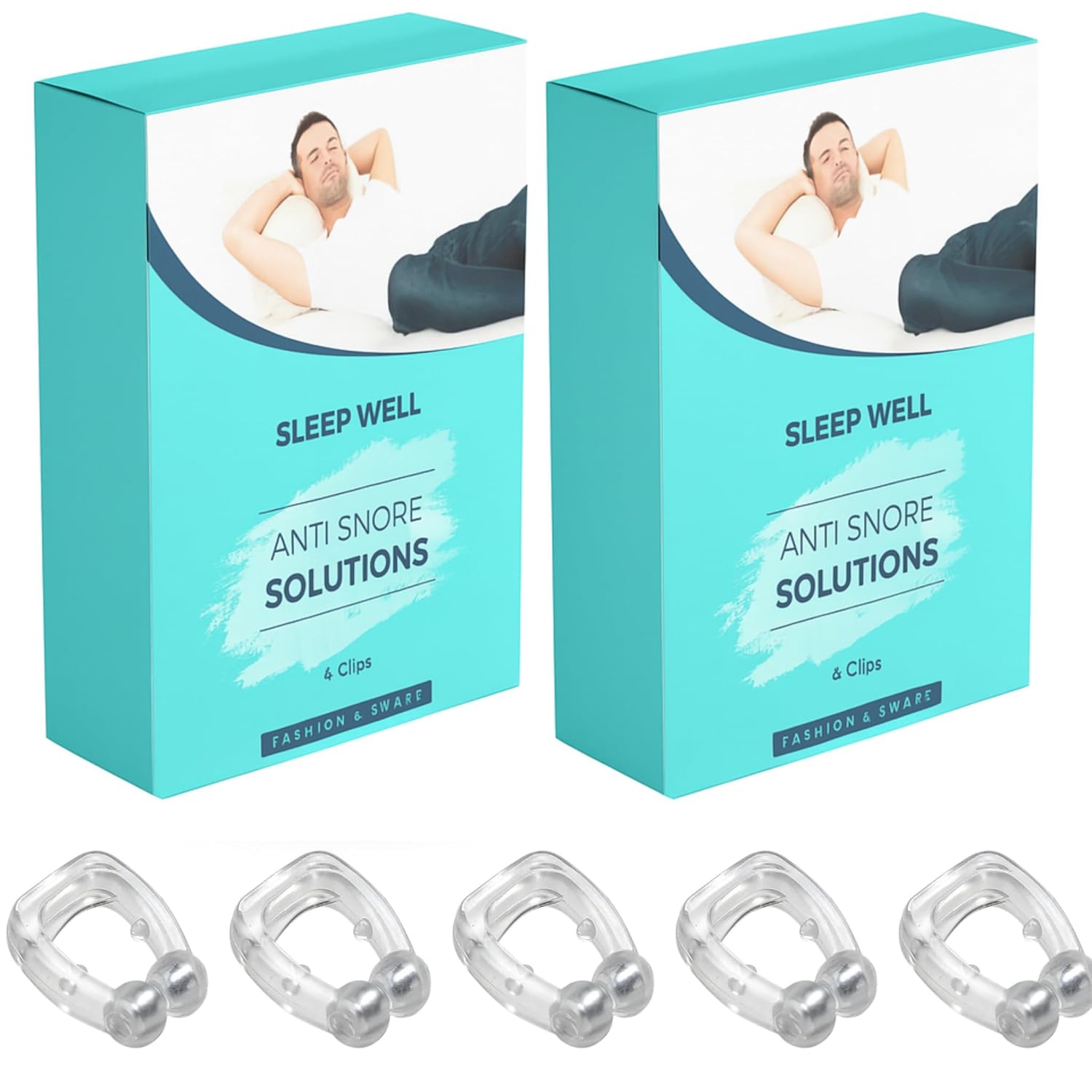 Anti-Snoring Nose Clips 6 pcs Comfortable Silicone Adjustable Magnetic Snore Stoppers for Men Women Gently Reduces Snoring Improves
