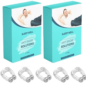 Anti-Snoring Nose Clips 6 pcs Comfortable Silicone Adjustable Magnetic Snore Stoppers for Men Women Gently Reduces Snoring Improves
