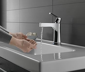 Delta Faucet 574T-BL-DST Handle Bathroom Faucet with Touch2O.xt Delta Faucet 574T-BL-DST Handle Bathroom Faucet with Touch2O.xt