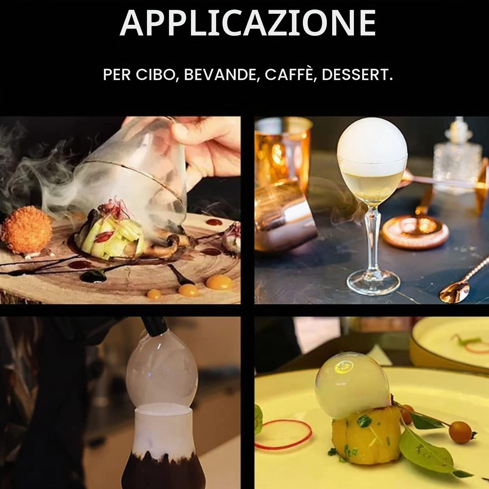 Cocktail Bubble Maker Kit, Handheld Cocktail Smoke Bubble Gun, Strumento Generatore Di Fumo Per Cibo Affumicato, Cocktail, Regalo Per Gli Amanti Del Fumo, Chef O Baristi,E