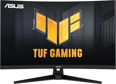 ASUS TUF 32 Inch Curved Gaming Monitor - QHD (2560 x 1440), 165Hz (Supports 144Hz), 1ms, Extreme Low Motion Blur, Speaker, FreeSync Premium, VESA Mountable, DisplayPort, HDMI - VG32VQ1B