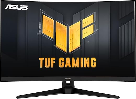 ASUS TUF Gaming 32" 1440P HDR Curved Monitor (VG32VQ1B) - QHD (2560 x 1440), 165Hz (Supports 144Hz), 1ms, Extreme Low Motion Blur, Speaker, FreeSync Premium, VESA Mountable, DisplayPort, HDMI,BLACK