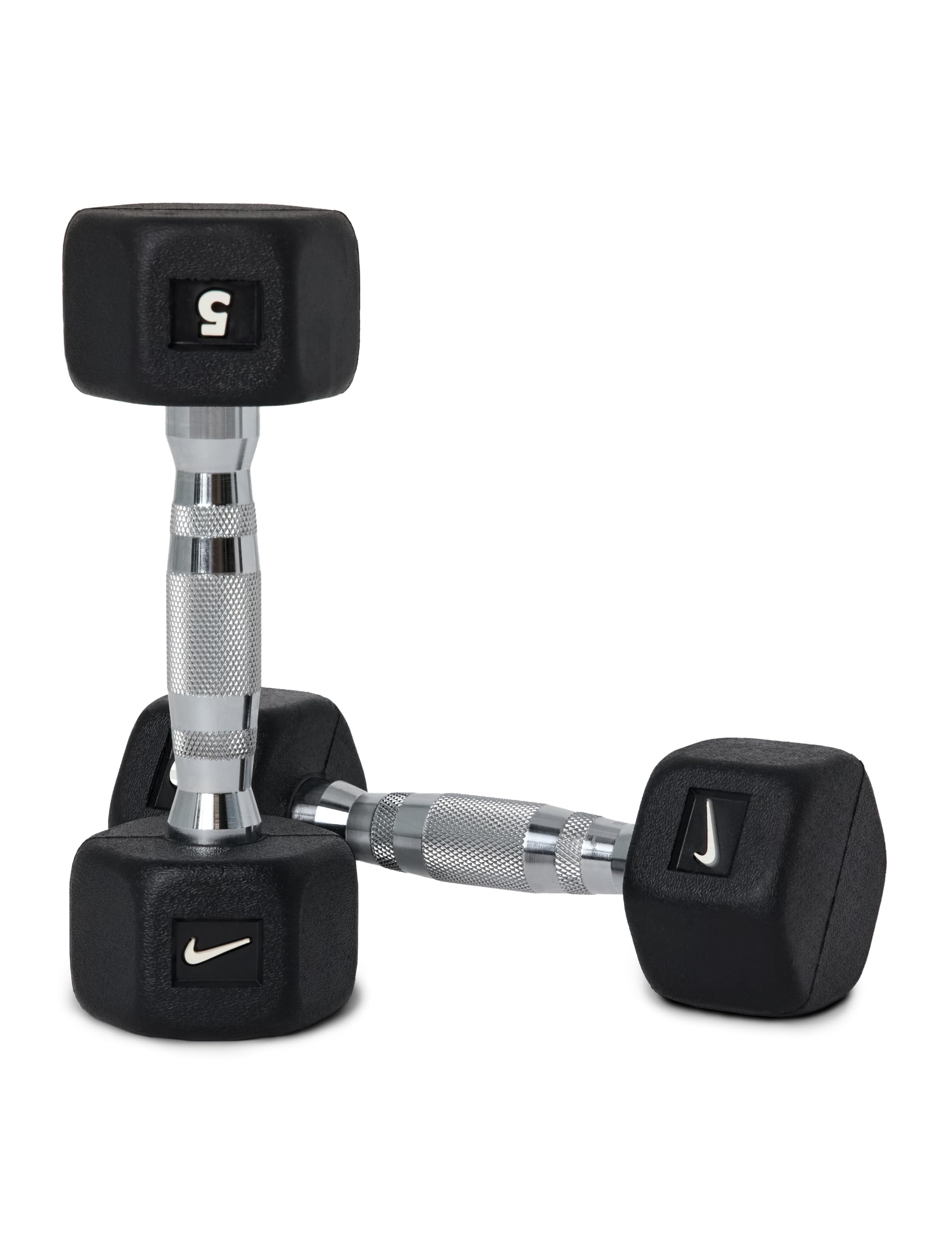Nike Rubber Hex Dumbbell Pair Black / White 7.5 lb