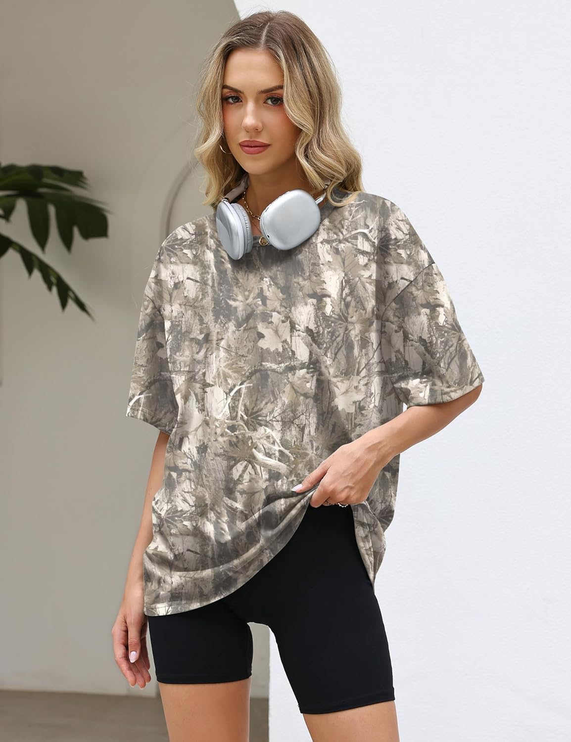 LOMON Oversized Graphic T Shirts for Women Short Sleeve Crewneck Summer Tops Loose Casual Basic Tees - Image 3