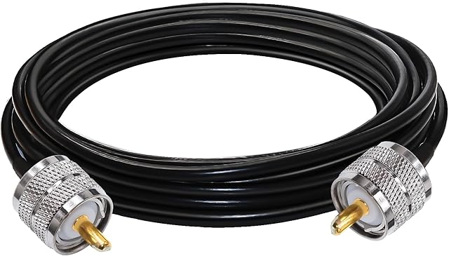 TUOLNK SO239 UHF Male to UHF Male Extension Cable Low Loss RF Coaxial Cable PL259 Coax Cable RG58 for Two Way Radio/CB Radio/Wireless LAN Devices UHF Cable 16.4ft(5M)