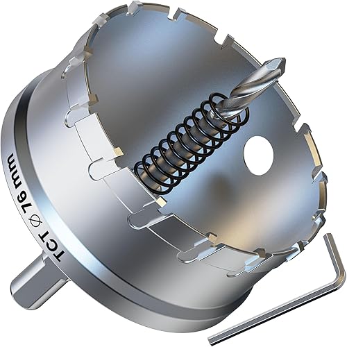 Miniatura 10 de 2 brocas de sierra perforadora de metal resistente de 1-1/2 pulgadas (1.496 in) con broca piloto HSS, cortador de agujeros de punta dura para placa