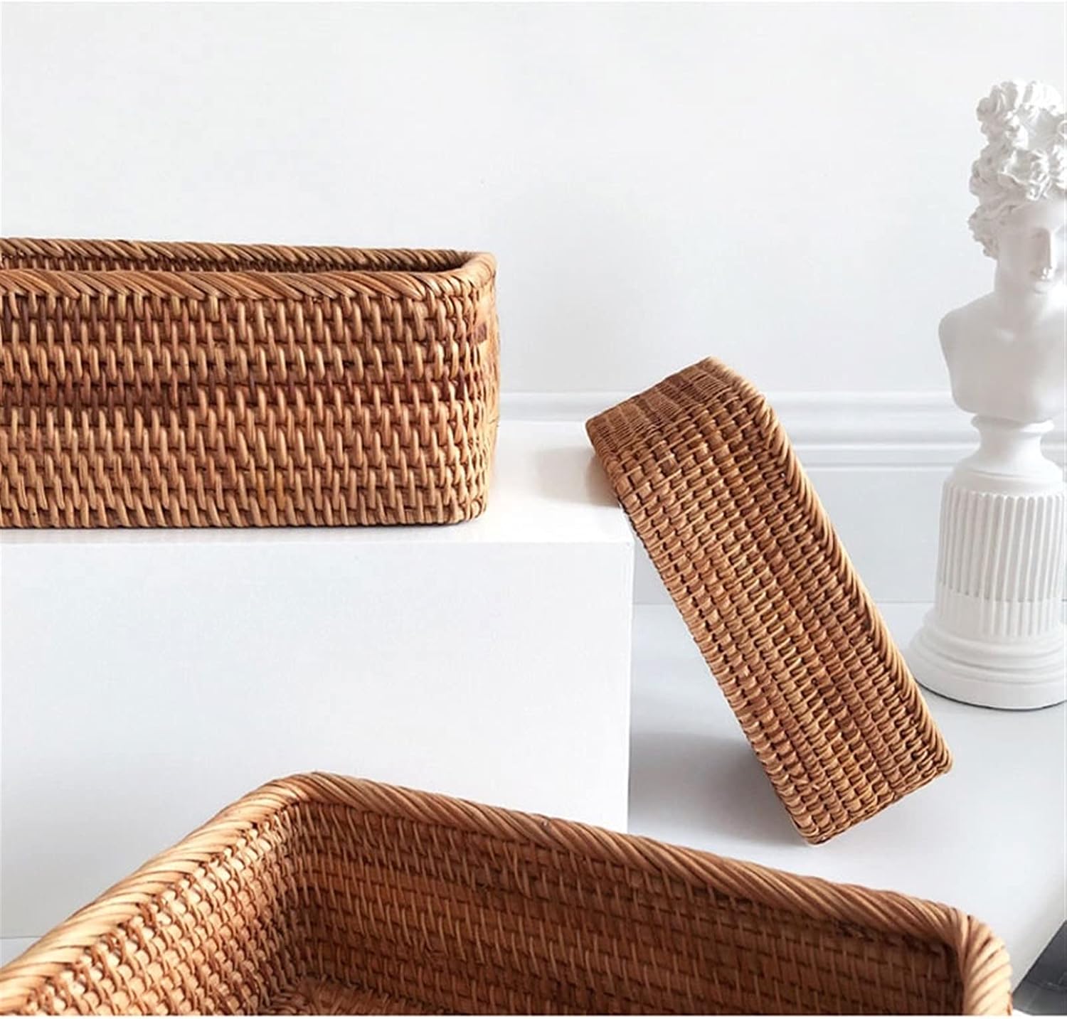 Jewelry Box Dressing Table Storage Basket Desktop Snack Basket Sundries Storage Basket Bathroom Bedroom Storage Box Storage Basket Jewelry case(Size:Large)