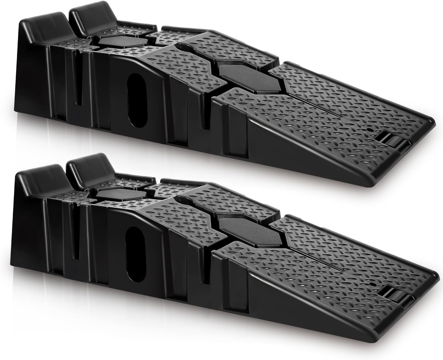 2 Rampe Di Carico In Plastica TRMLBE - 90x33x22.5 Cm, Portata 2.5T, Superficie Antiscivolo, Nero - Foto 11