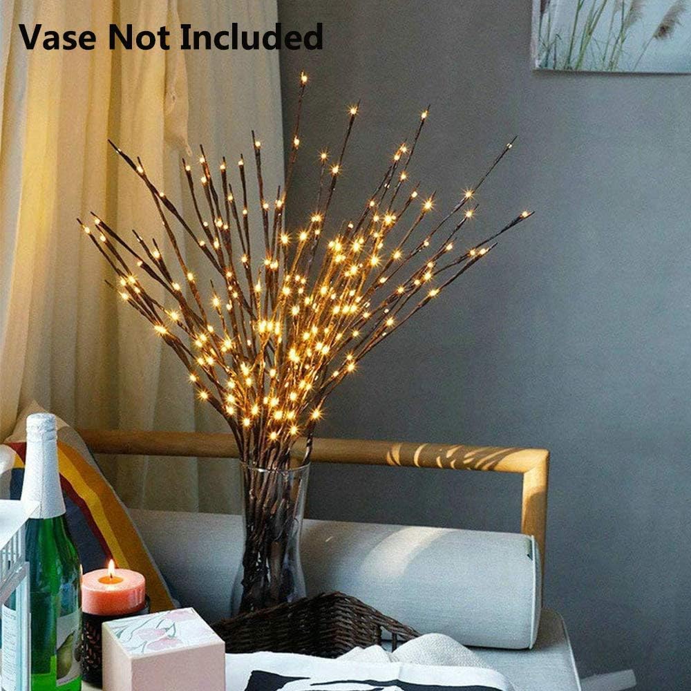 LiyuanQ Branch Lights - Led Branches Battery Powered Decorative Lights Willow Twig Lighted Branch for Home Decoration - 20 Inches 20 LED Lights Warm White (Vase Not Included)