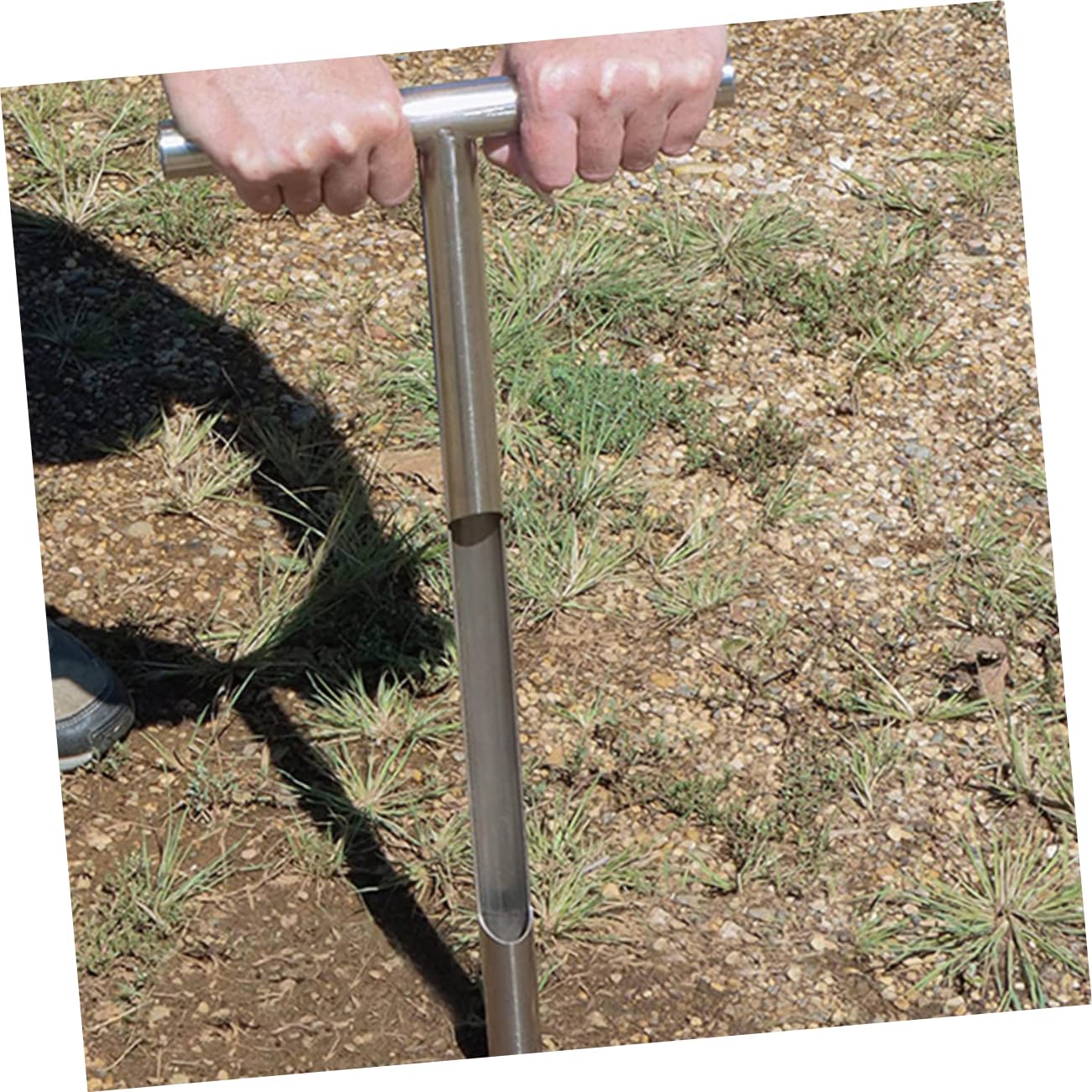 YARNOW Campionatore di Terreno Impugnatura a T in Acciaio Inox 304, Strumento Leggero e Facile da Impugnare per Prelievo Campioni Suolo in Giardino e Campo Esterno