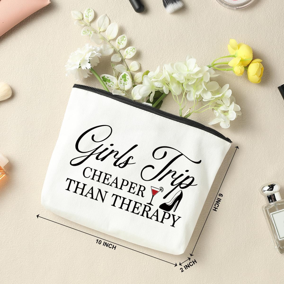 4 PCS Girls' Trip Favors - Weekend Gifts for Women, Friendship & Bestie Gifts - Makeup Bag Weekend Bags for Women, Sister, Bachelorette Party, Vacation & Christmas - Image 2