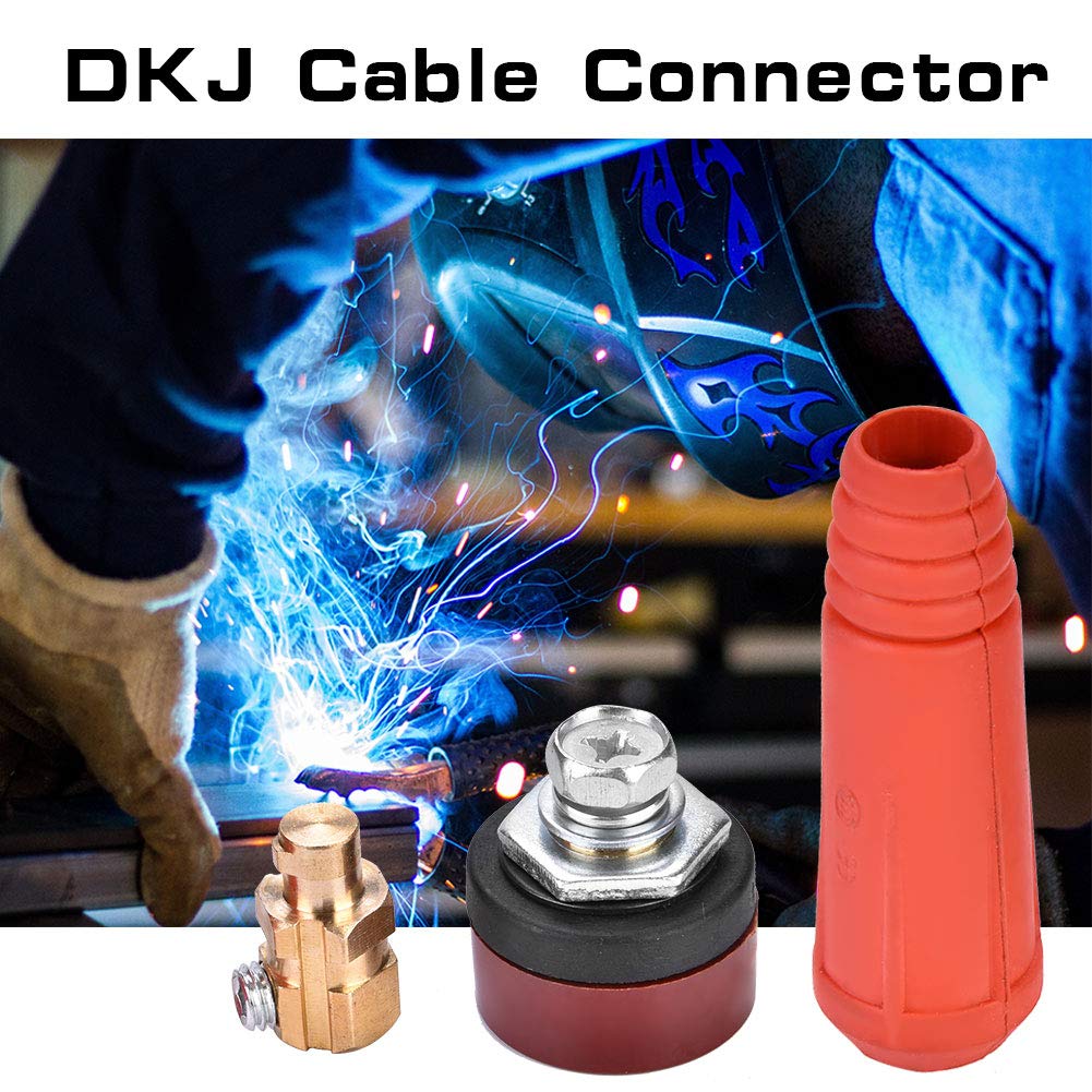 1Pcs DKJ Series European Style Welding Cable Rapid Connector, Cable Quick Fitting Adapter Optional DKJ10-25 DKJ35-50(DKJ10-25 Red)
