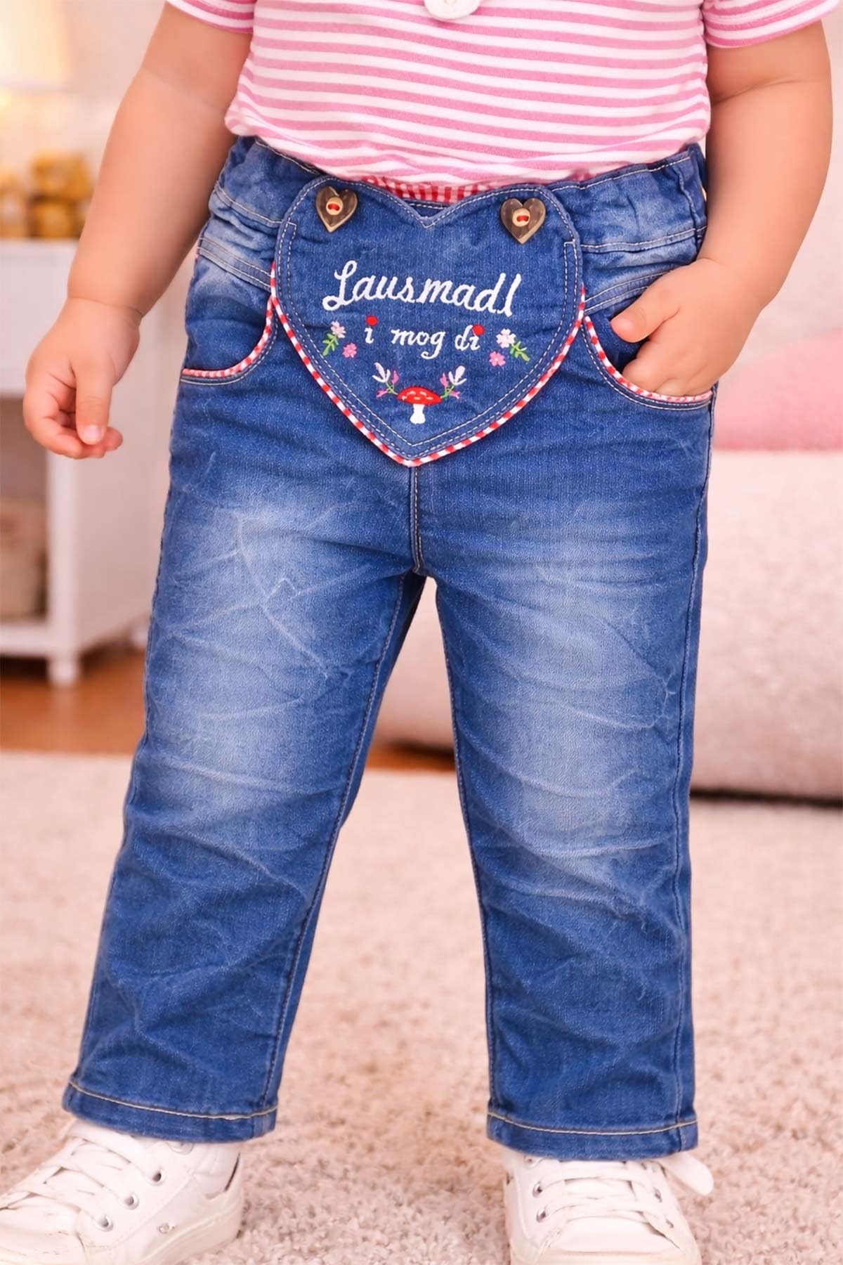 BONDI Baby Mädchen Jeans Lausmadl 86684 | Blue Denim