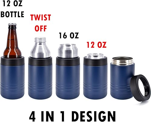 Miniatura 3 de Clear Water Home Goods - Enfriador de bebidas de acero inoxidable de doble pared aislado al vacío de 12 onzas - Revestimiento en polvo azul marino -