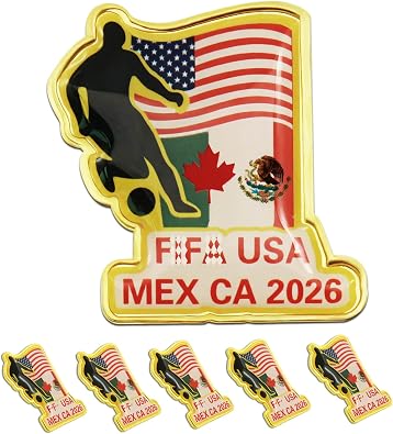 6/12/50/100Pcs World Football Soccer Lapel Pins Bulk -Alloy Support America Mexico Canada Fans Badges Souvenir Gifts