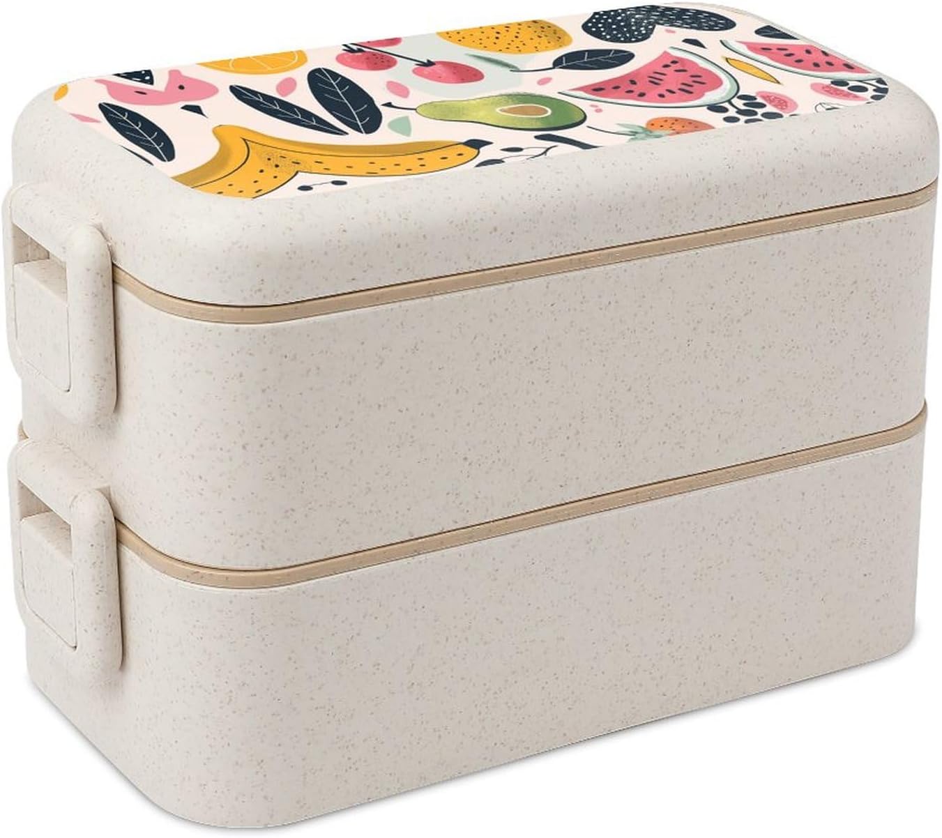 Lunch Box Bento Premium Various Fruit Images Printed Bento Box Bento with Spoon And Fork with Compartment Containers Suitable for Men And Women, style