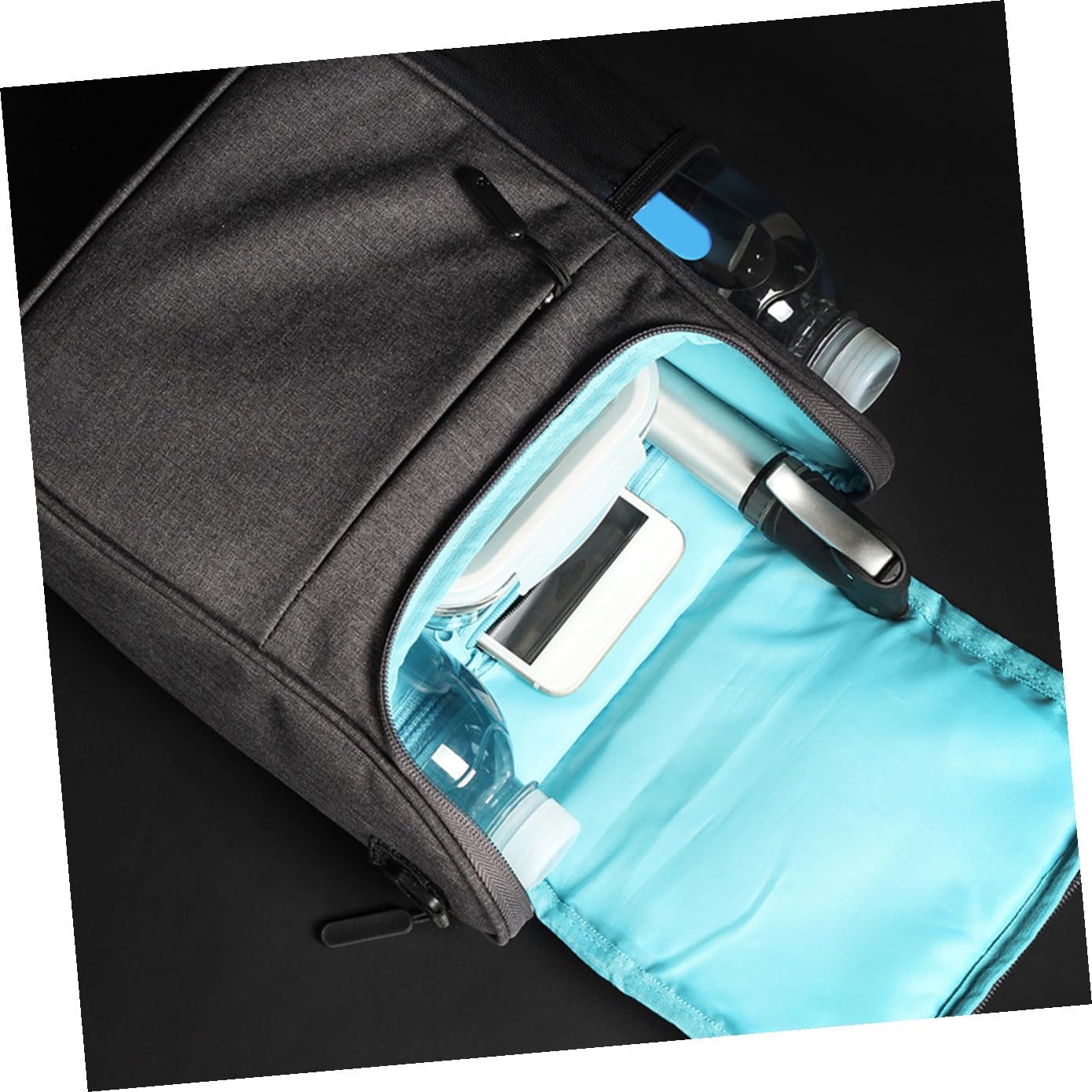 Foldable Bike Handlebar Bag with Cover Multi-Functional Tool Package Holder for Road Mountain Electric Bikes Spacious Front Pouch with Fixing Straps Dark Grey Crossbody and