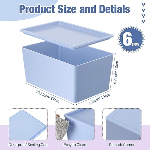 Miniatura 2 de Menkxi 8 contenedores de almacenamiento con tapas, pequeños contenedores de almacenamiento de plástico apilables, bonitos contenedores organizadores