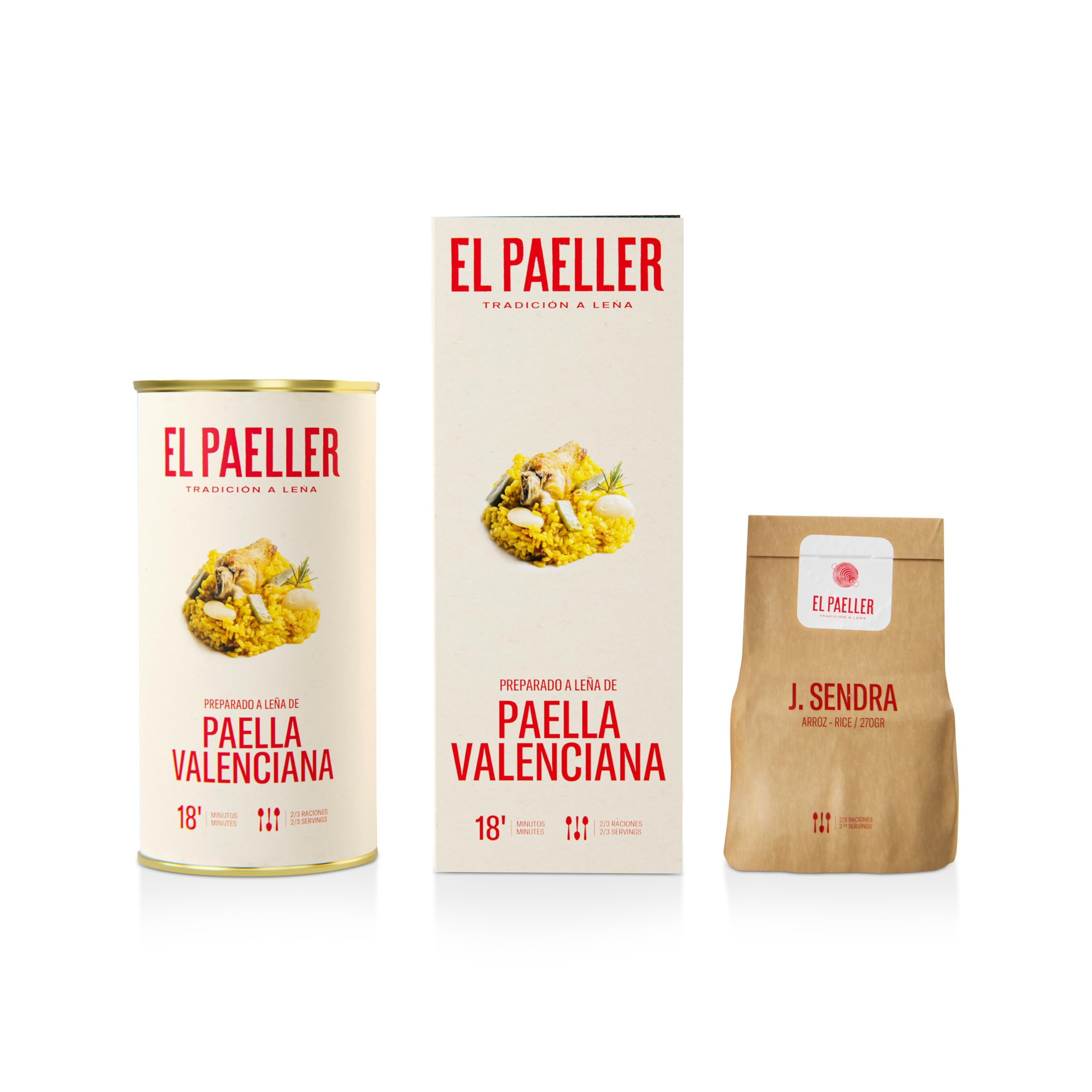 EL PAELLER - Préparation de Paella Valenciana | Cuisiné Artisanalement au Feu de Bois | Ingrédients 100% Naturels | Pour 2-3 Personnes | Facile à Préparer en seulement 18 Minutes | Sans Gluten