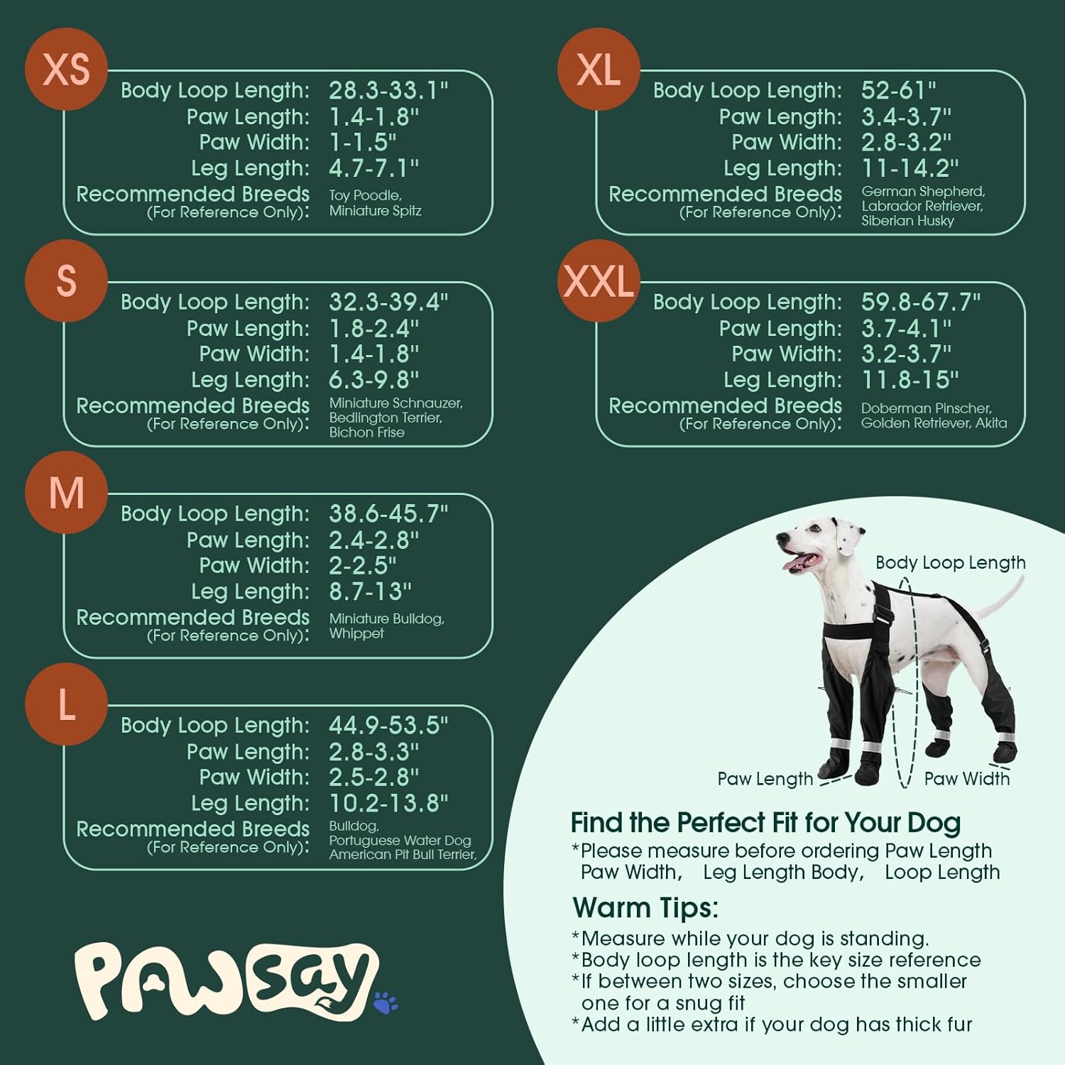 Waterproof Dog Suspender Boots, Reflective Anti-Slip Dog Shoes with Adjustable Straps for Small Medium Large Dogs,Stay-On Dogs Paw Protector Leggings for Outdoor Walking, Rain & Snow Hiking (Black,XL)