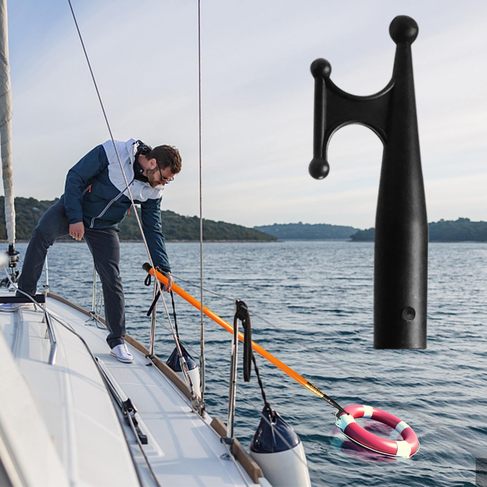 Bootshaken - Leichter Stehungshaken Mit Langlebiger Nylonkonstruktion, Starker Schlepptau Für Rettungsboote Dinghies Und Kajaks, Mehrzweckkopf Für Das Anlegen Von Mooring | Vielseitiges Bootstool Für