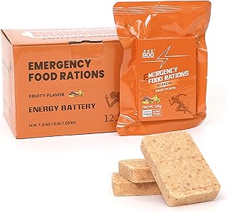 Barres alimentaires d’urgence - saveur de fruits, biscuits compressés, urgence, aliments de survie hypercaloriques, camping et randonnée, 12 pièces, longue durée de conservation