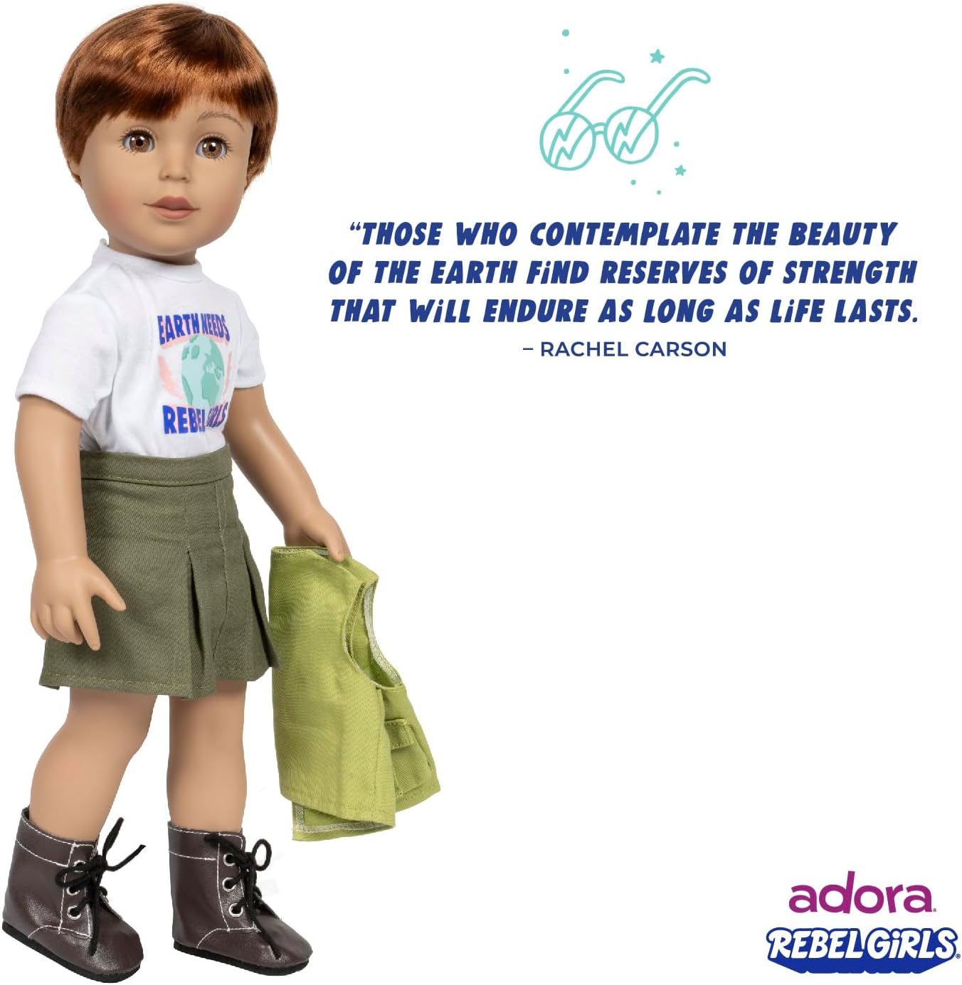 Adora 18" Rebel Girls Doll Collection - Inspired by Good Night Stories Rebel Girl Books - Premium Quality Soft and Movable Doll Body with Realistic Features - Innovator