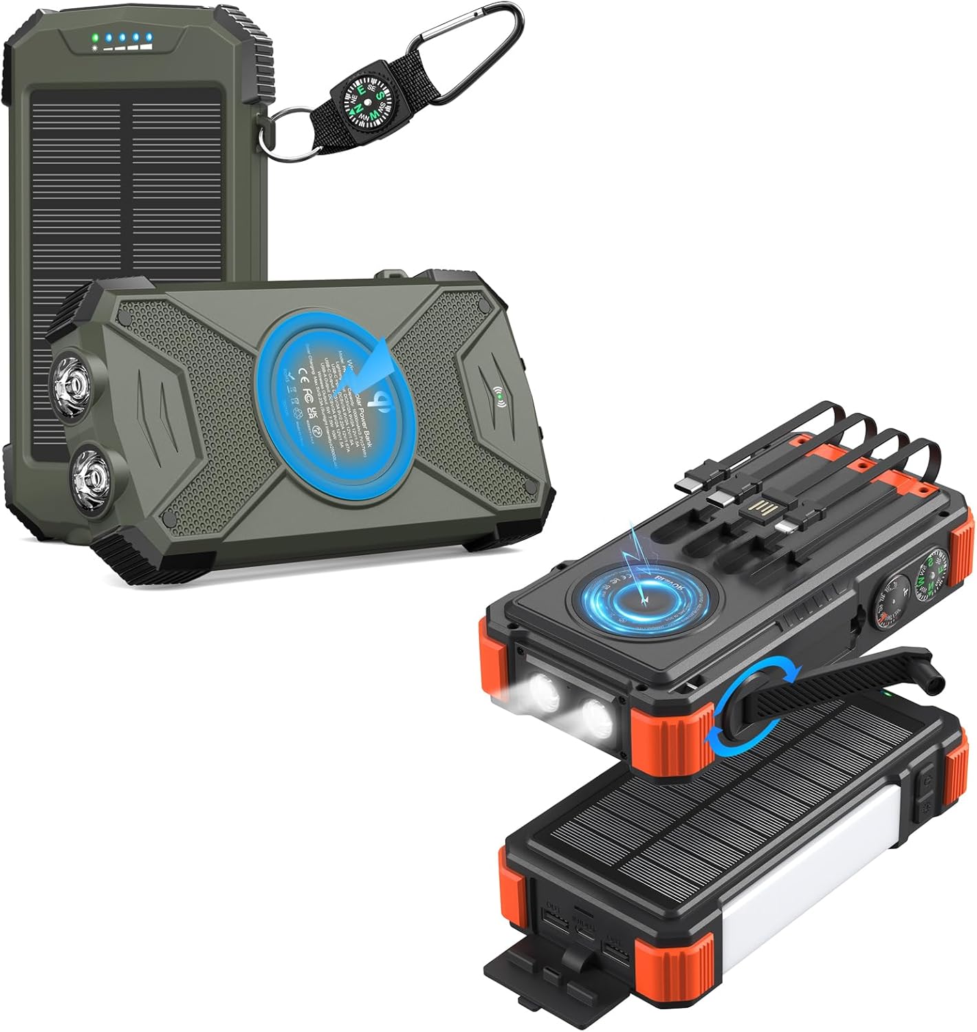 BLAVOR Solar Power Bank with Hand Crank Plus Solar Charger Power Bank 10,000mAh