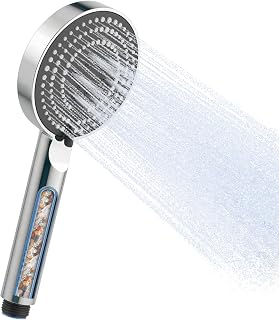 OFFO Alcachofa de Ducha con Filtro, Cabezal Ducha Alta Presion con 6 Modos de Chorro, Alcachofa ducha Antical Filtración Múltiple, Shower Head Eficiente en Agua, Fácil de Limpiar, Cromo