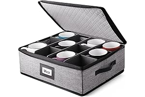 Quilted and Stackable Coffee Mug Organizer Keepsake Storage