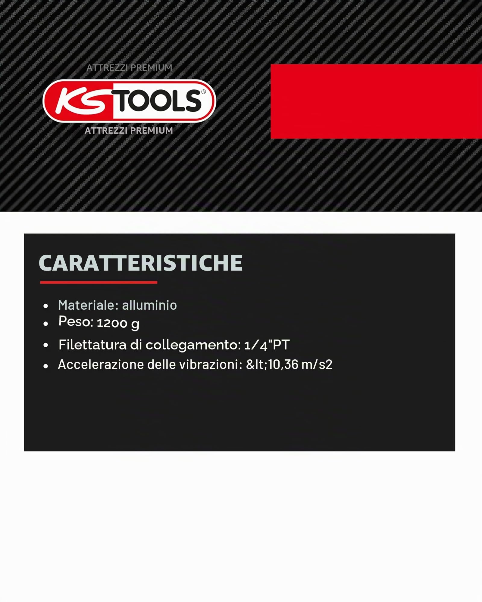 KS Tools 515.1315 1/2" Avvitatore ad impulsi pneumatico THE miniDEVIL ad alte prestazioni 1.084 Nm