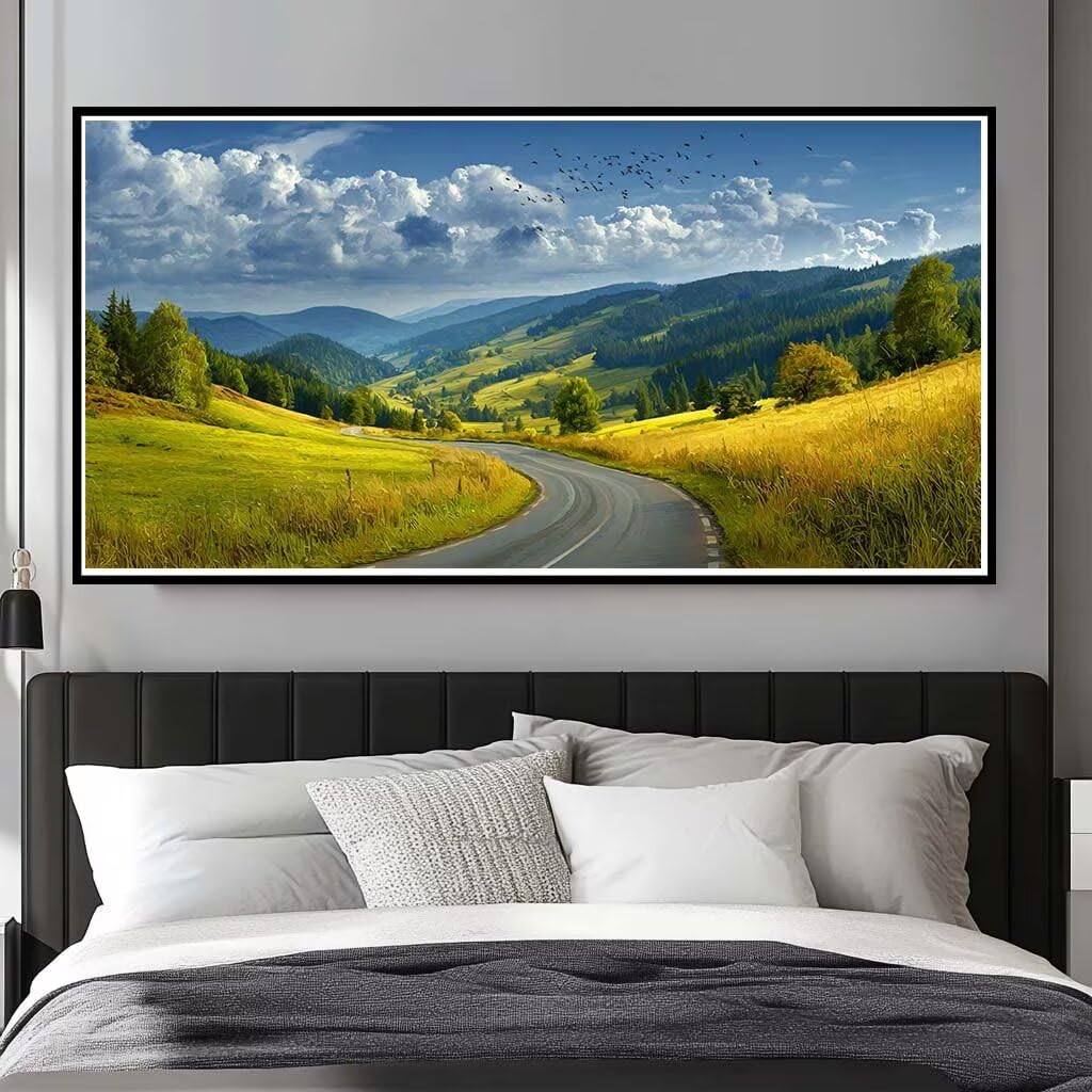 Wangllpgy Square Diamond Diamond Painting Kits For Adults Large, 5D Diy Natural Scenery Diamond Art Kits Adults Square Drill Large Dimond Art Grassland Forest Gem Arts For Wall Decoration 200X100cm/78.7X39.4 Inch (Wl526)