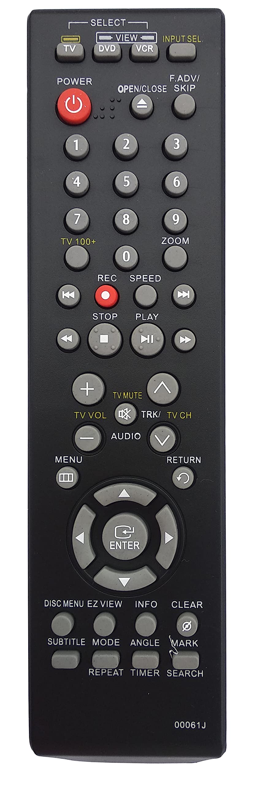 Télécommande compatible Samsung 00061J dotée de touches double mode DVD VCR