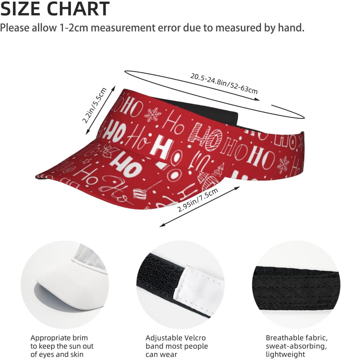 Visor Hats Merry Christmas Sun Sports Adjustable Beach Colorful Cap& Hat Men Women Adults - Image 4