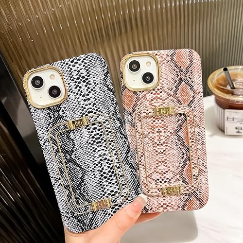 Miniatura 4 de BANAILOA Bonita funda para iPhone 13 Pro Max con soporte, piel sintética de lujo, funda protectora plegable con soporte para mujer, diseño para