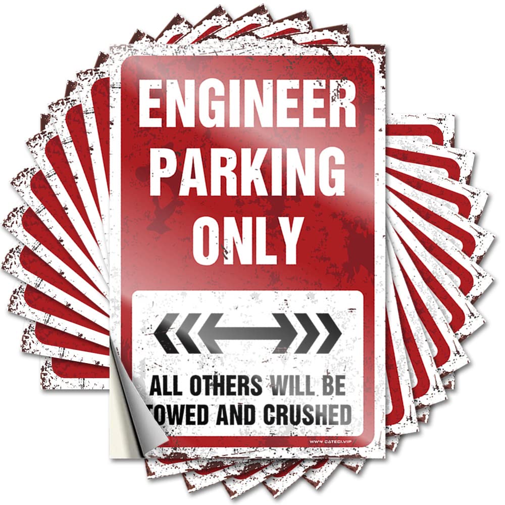 Fall Sticker Garage | Engineer Parking Only Square Mom Sticker Pack(8X12CM)