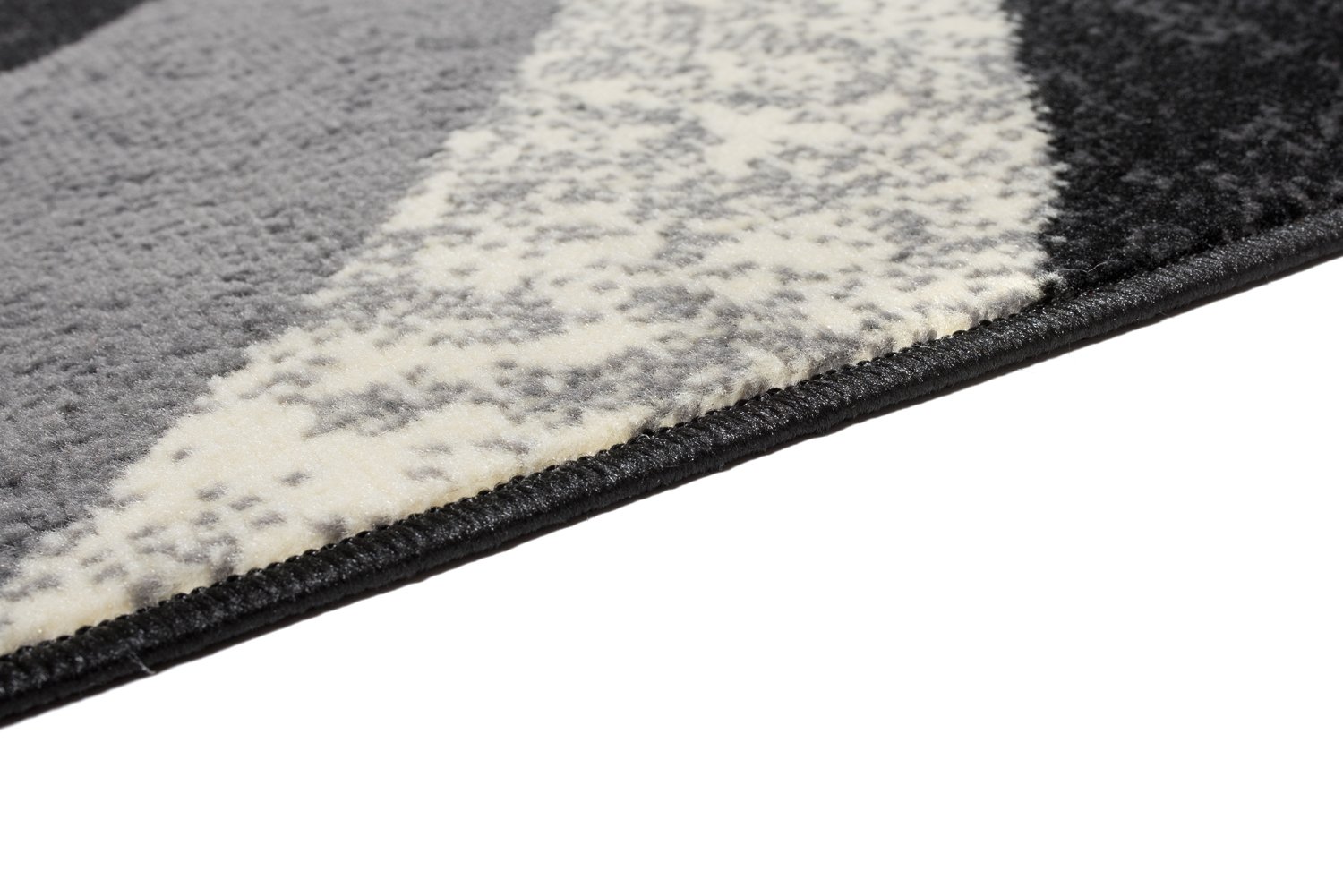 TAPISO Qmega Tapis Poils Ras Moderne Noir Gris Rouge Abstrait Motif Ondes Tapis Salon Chambre Adulte Salle à Manger Bureau Oeko-TEX Résistant 140 x 200 cm