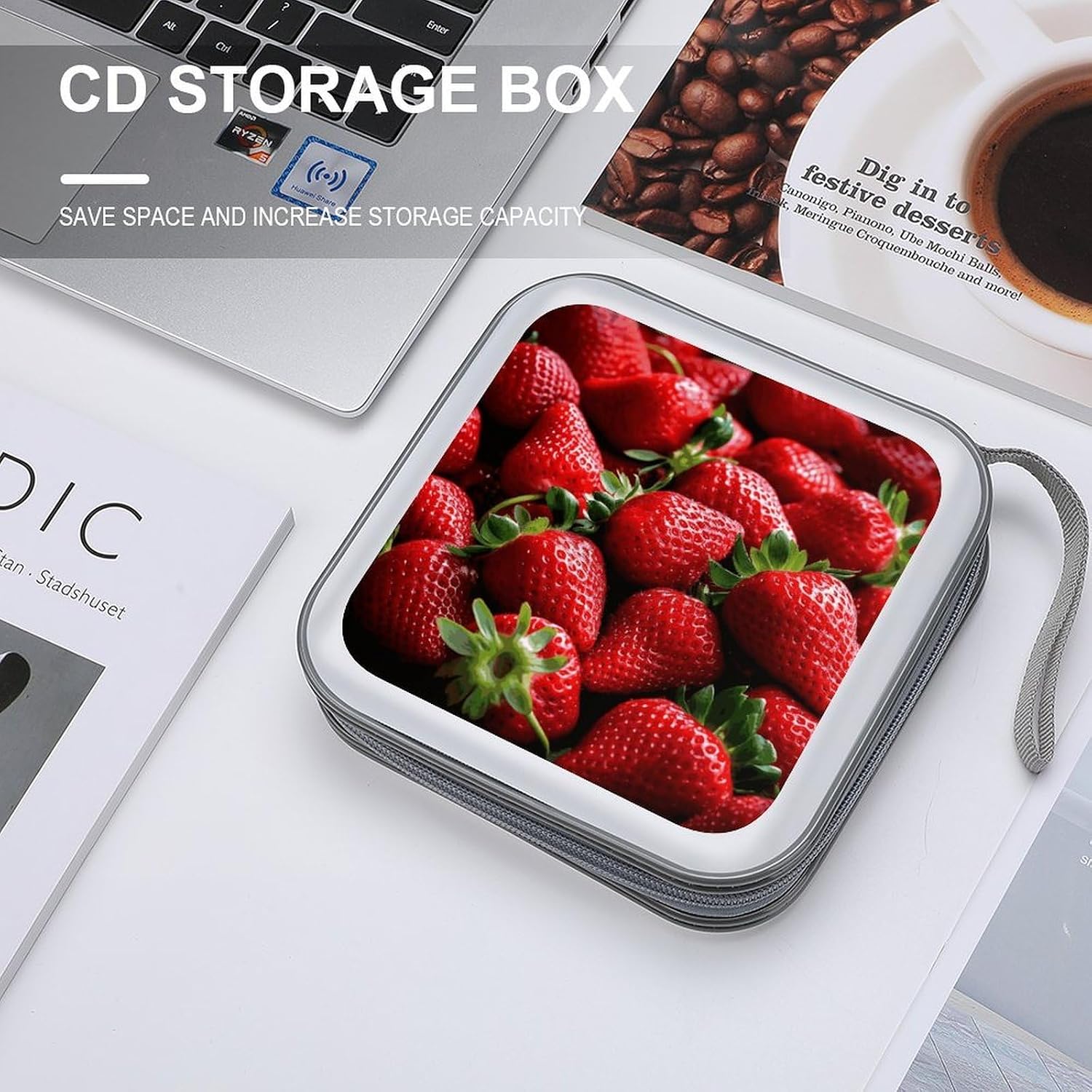 Fresh Strawberries CD Case CD Storage Box DVD Sleeves
