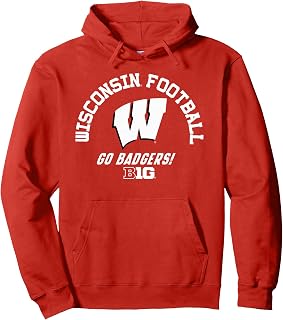 Wisconsin Badgers Big 10 Football Red Officially Licensed Pullover Hoodie