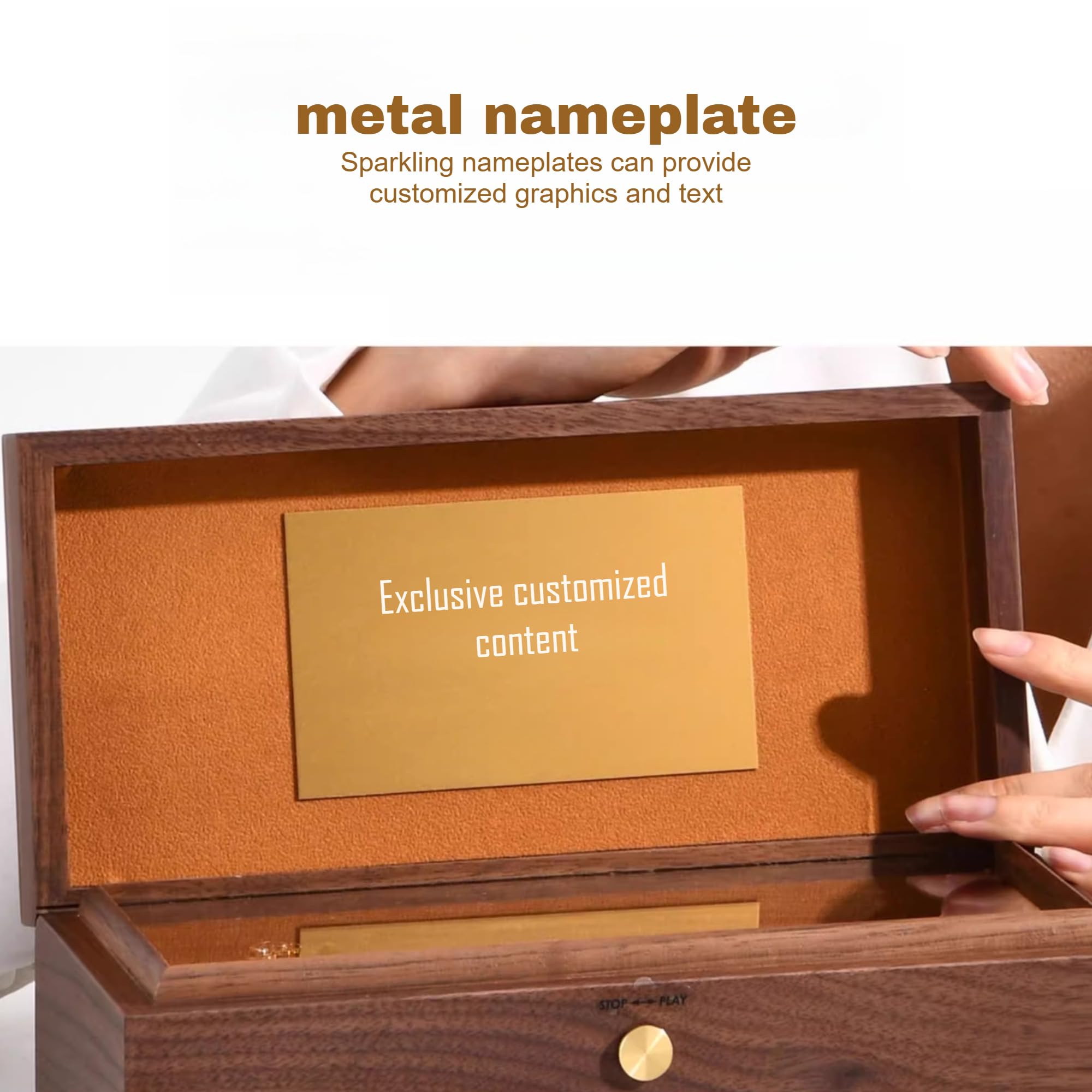 Benutzerdefinierte Walnuss-Spieluhr – personalisiertes Lied & Gravur Geschenk für Freundin, Ehefrau, Jahrestag, Hochzeit – handgefertigtes Holz-Andenken mit individueller Melodie