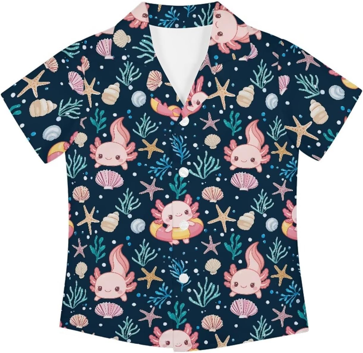 Boy Kids Hawaiian Button Down Shirt Short Sleeves Casual Summer Tops Size 3-16
