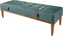 Recamier Em Linho Yarin Agarb Decor Cor:Linho Azul