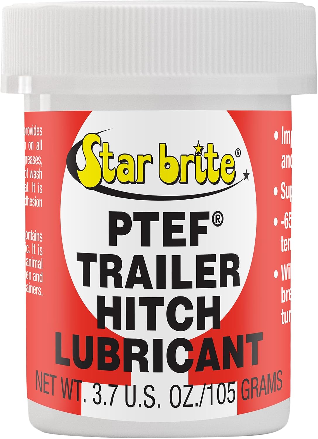 STAR BRITE PTEF Trailer Hitch Lubricant - All-Weather Protection for Trailer Hitches - Rust & Corrosion Resistant - Super Adhesion & High-Temperature Stability - 4 OZ (085804)