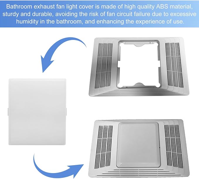 Cubierta de Luz de Plástico para Ventilador de Baño 8” x 7” miniatura 4