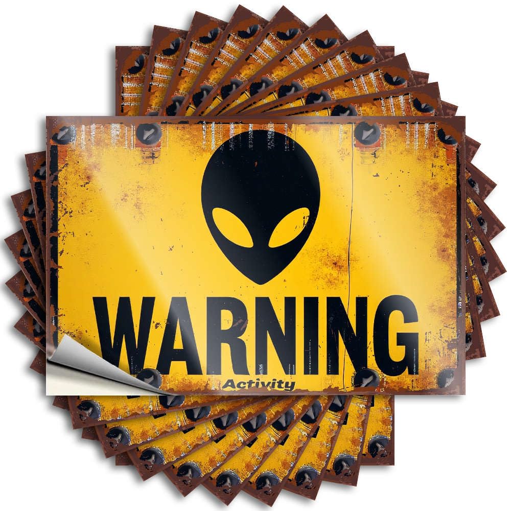 Books, Tattoos Bottle Warning: Alien Activity | Science Basement Decor(12X18CM)