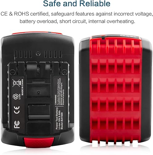 Miniatura 6 de TREE.NB 2 paquetes BAT609 6000mAh 18V batería de litio de repuesto para Bosch 18V herramientas eléctricas inalámbricas BAT609 BAT609G BAT610G BAT611