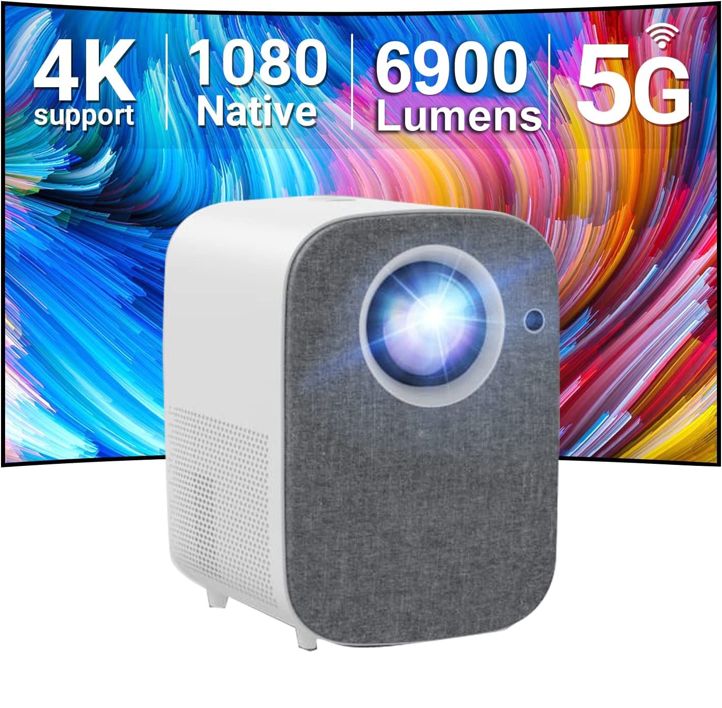 Android Projector, AUN ET50A Projector for Home 4K Android 9 Smart Full